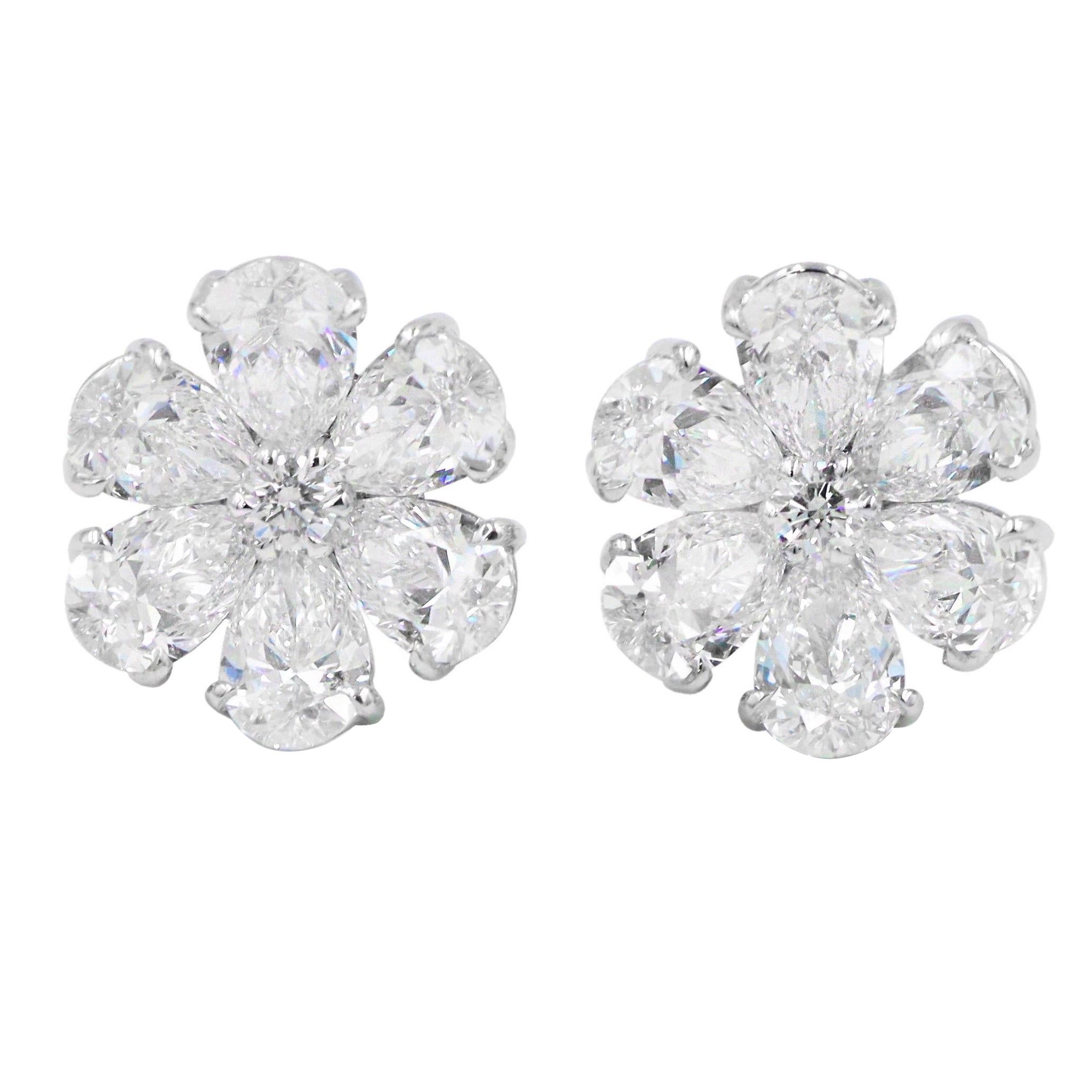 Emilio Jewelry, boucles d'oreilles en grappes de diamants de 0,50 carat chacun, certifiées par leGIA