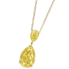 Emilio Jewelry GIA Certified 5.00 Carat Fancy Deep Yellow Diamond Necklace