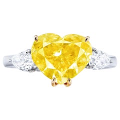 Emilio Jewelry Gia zertifizierter 5,00 Karat Ausgefallener intensiver Herz-Diamantring