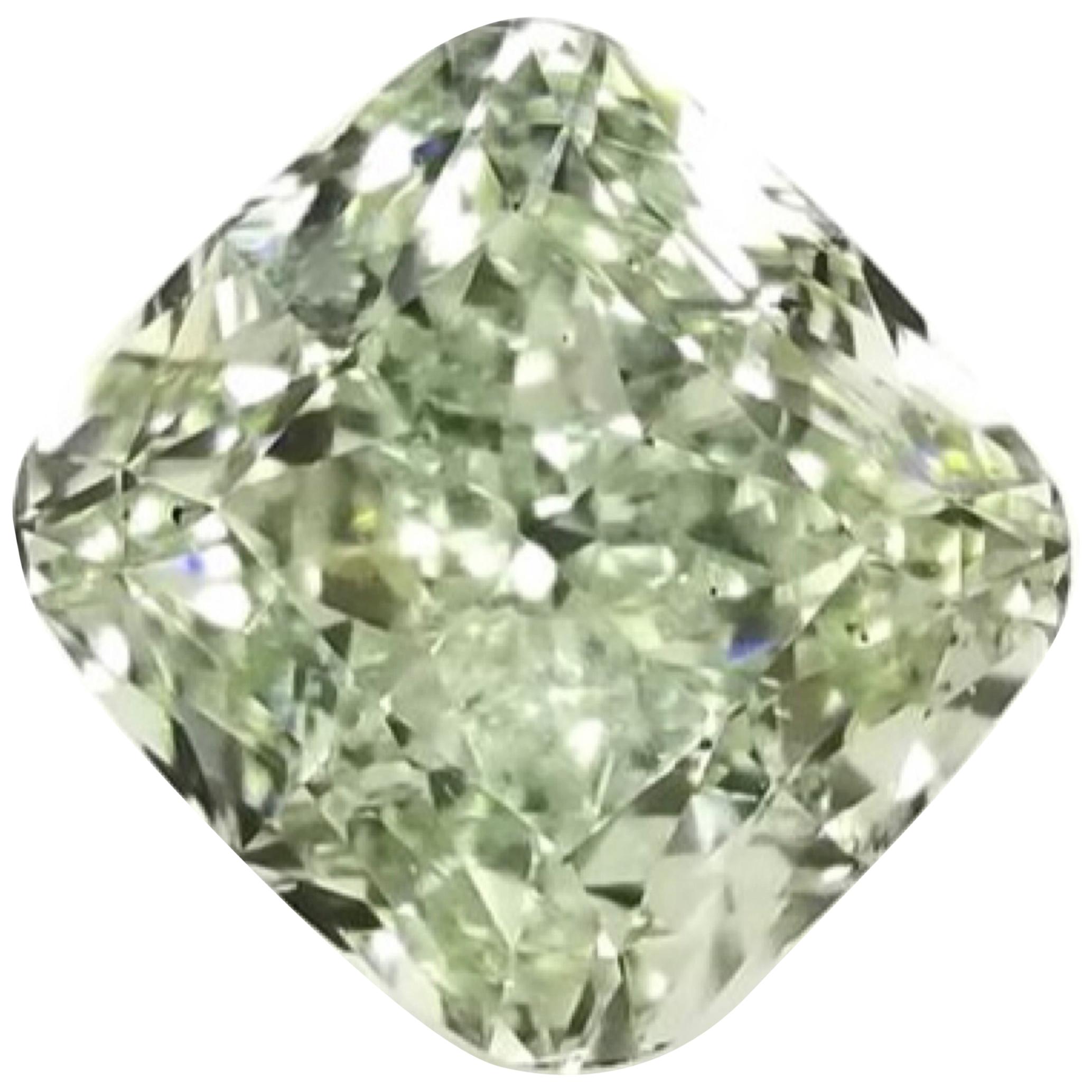 Emilio Jewelry GIA Certified 5.00 Carat Fancy Yellowish Green Diamond For Sale