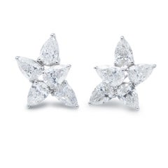 Emilio Jewelry GIA-zertifizierter 5,01 Cluster-Ohrring