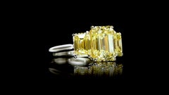 Emilio Jewelry Gia Certified 5.26 Carat Yellow Diamond Ring