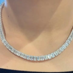 Emilio Jewelry GIA Certified 55.00 Carat Emerald Cut Diamond Necklace