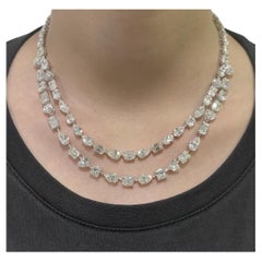 Emilio Jewelry Gia Certified 57.00 Carat Double Strand Diamond Necklace