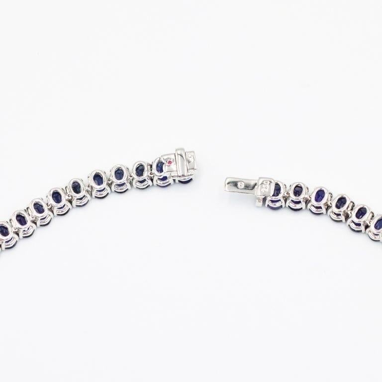 Oval Cut Emilio Jewelry Gia Certified 57.00 Carat Oval Sapphire Diamond Necklace For Sale