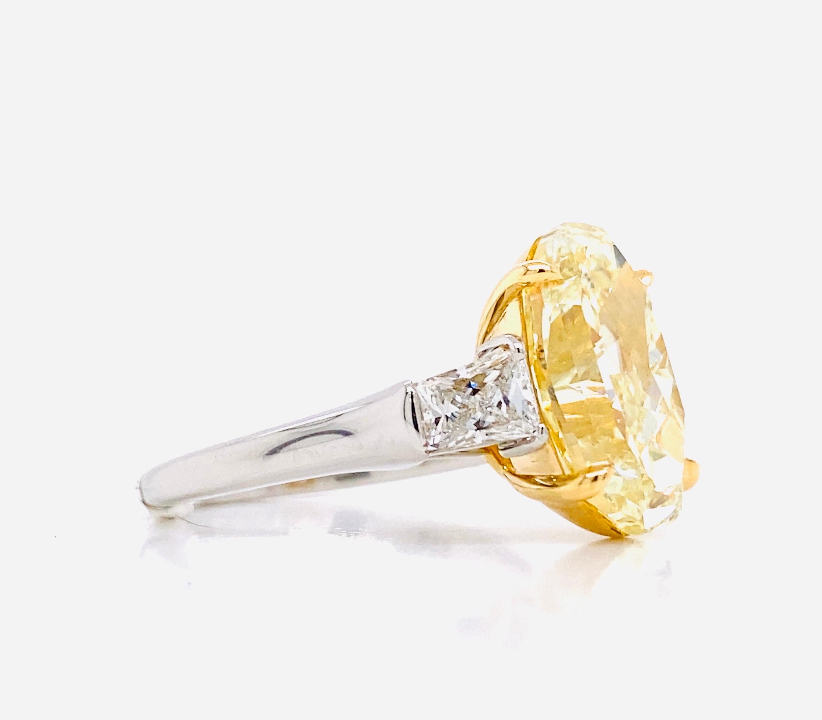 Emilio Jewelry GIA Certified 5.75 Carat Oval Fancy Yellow Diamond Ring In New Condition For Sale In New York, NY
