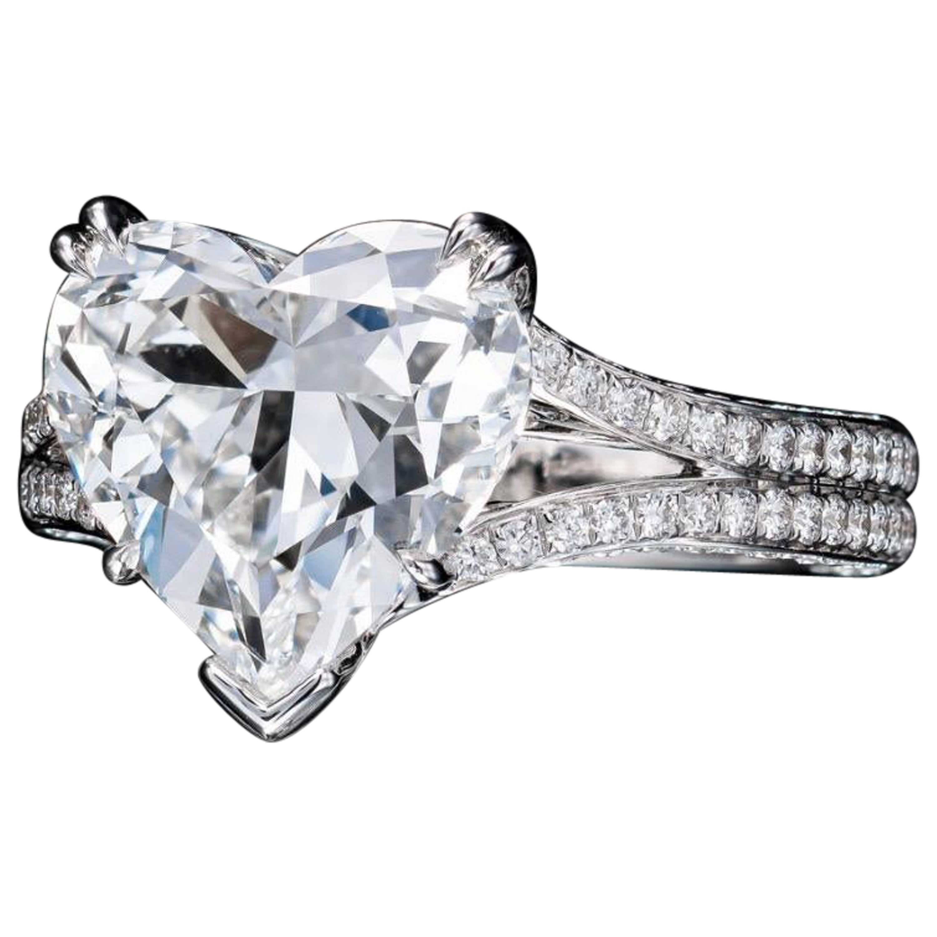 Emilio Jewelry, bague à cœur en diamants de 5,80 carats certifiés GIA