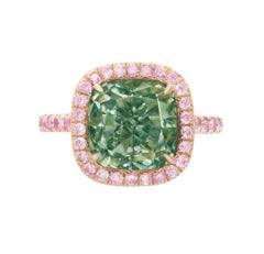 Emilio Jewelry GIA Certified 6.00 Carat Fancy Intense Green Diamond Ring