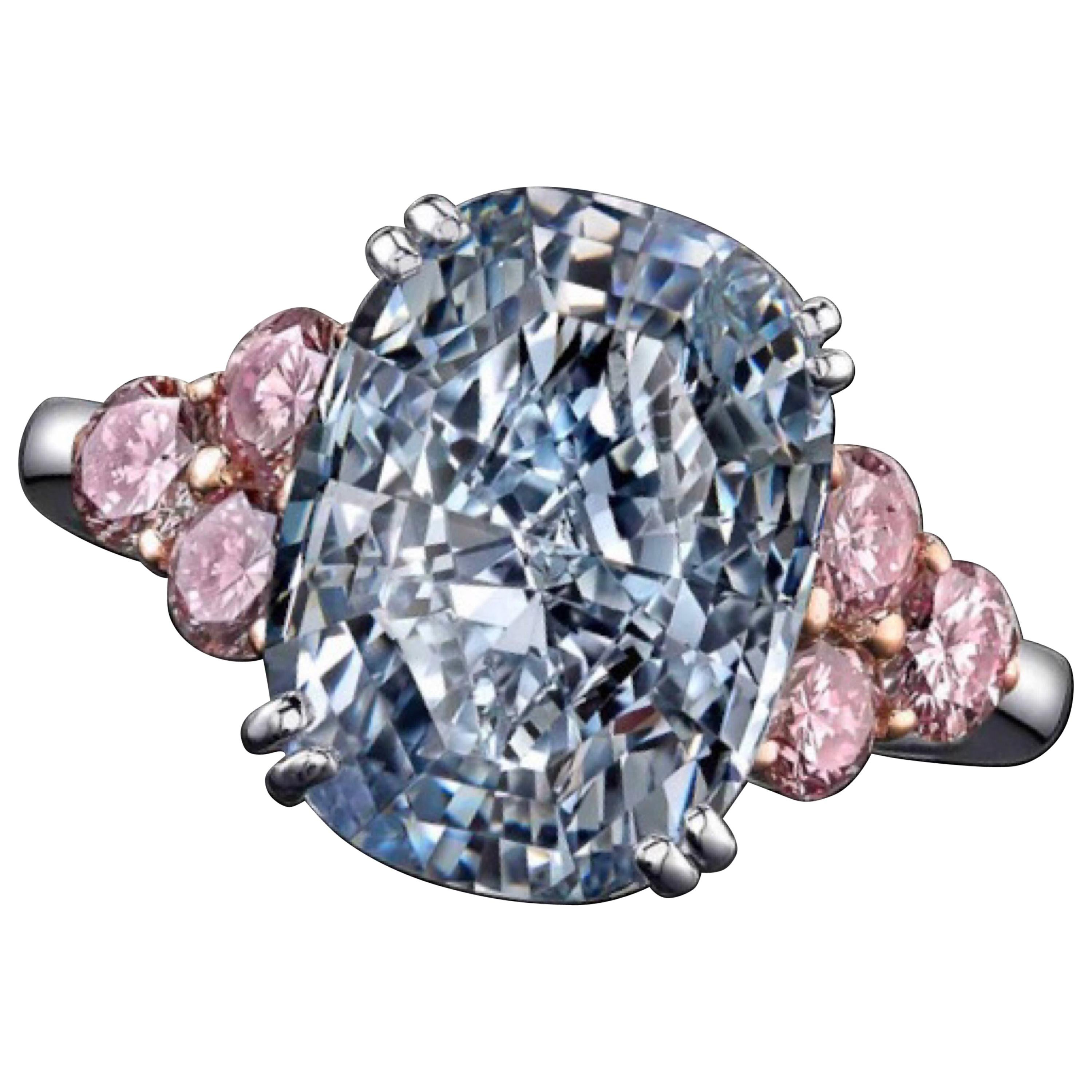 Emilio Jewelry GIA Certified 6.00 Carat Natural Fancy Blue Diamond Ring