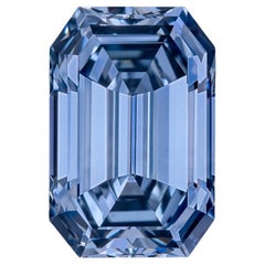 Emilio Jewelry Gia Certified 6.00 Fancy Deep Blue Emerald Cut Flawless Diamond