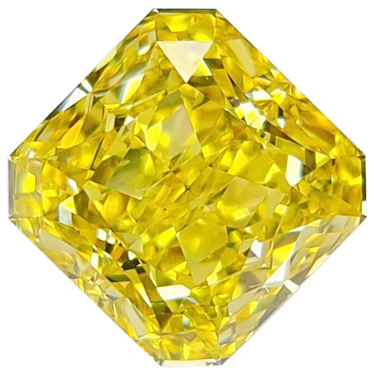 Emilio Jewelry GIA Certified 7.00 Carat Fancy Vivid Yellow Diamond For Sale