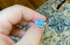 Emilio Jewelry GIA Certified 7.02 Carat Natural Blue Diamond Ring