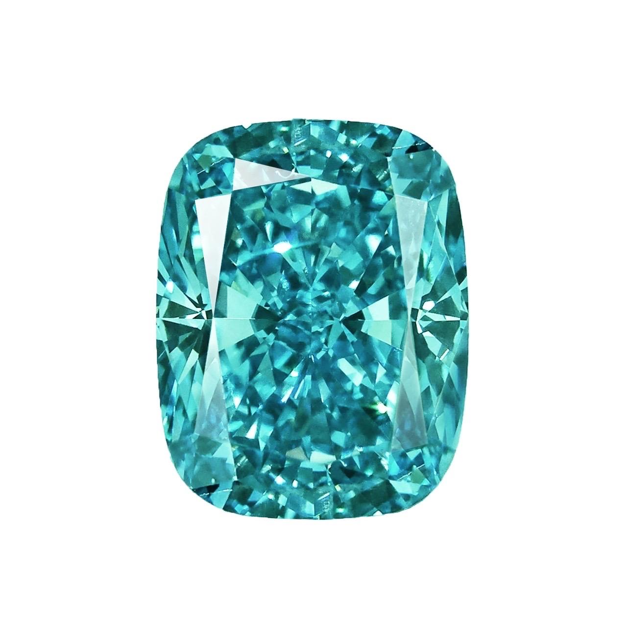 Emilio Jewelry GIA Certified .75 Carat Vivid Green Blue Diamond  Neuf - En vente à New York, NY
