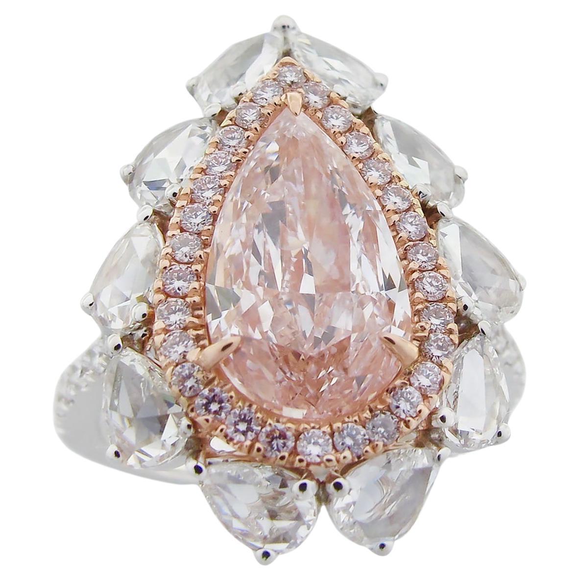 Emilio Jewelry Gia Certified 7.50 Carat Natural Pink Diamond Ring