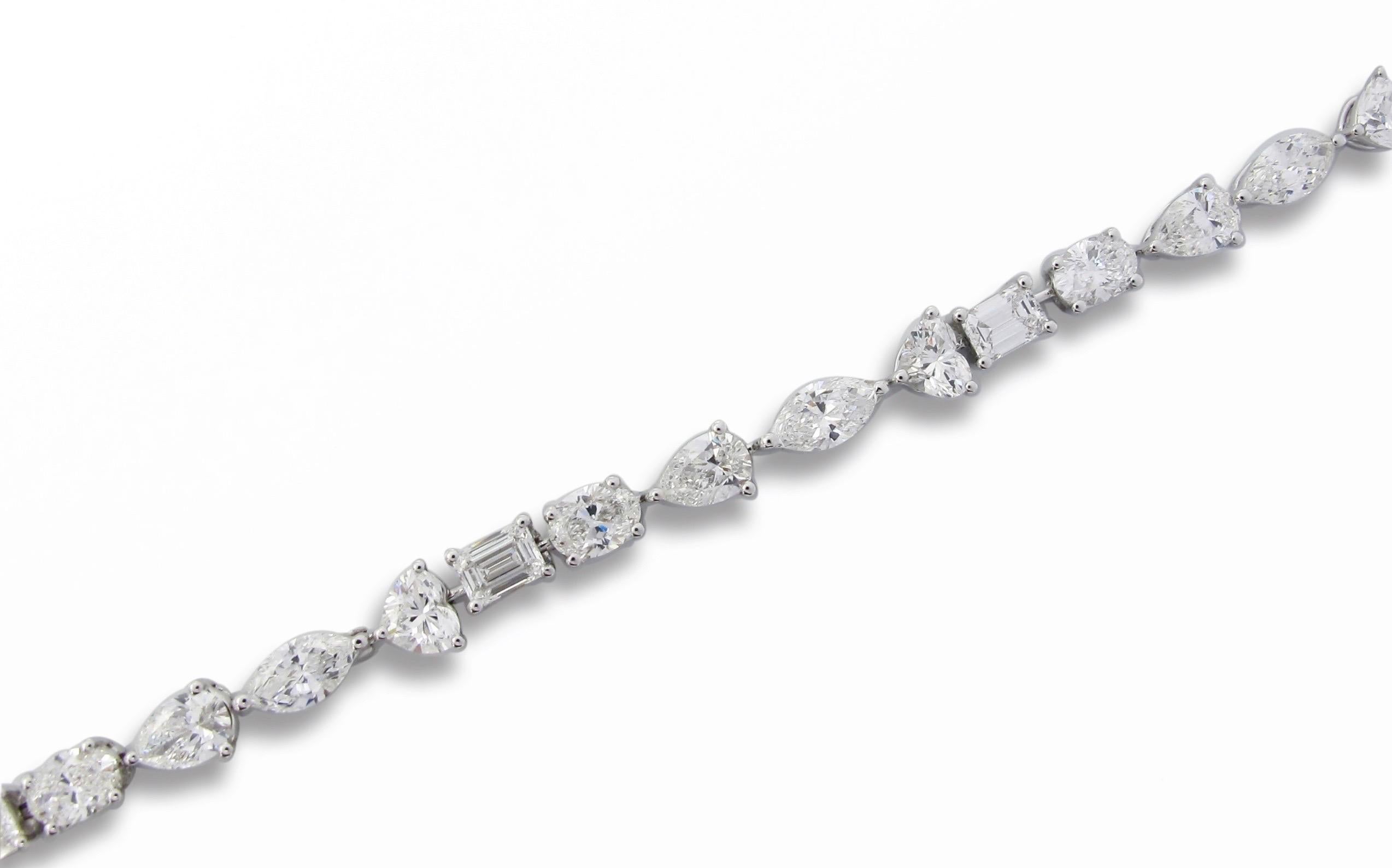 Emilio Jewelry GIA Certified 8.00 Carat Multi Shape Diamond Bracelet  In New Condition For Sale In New York, NY