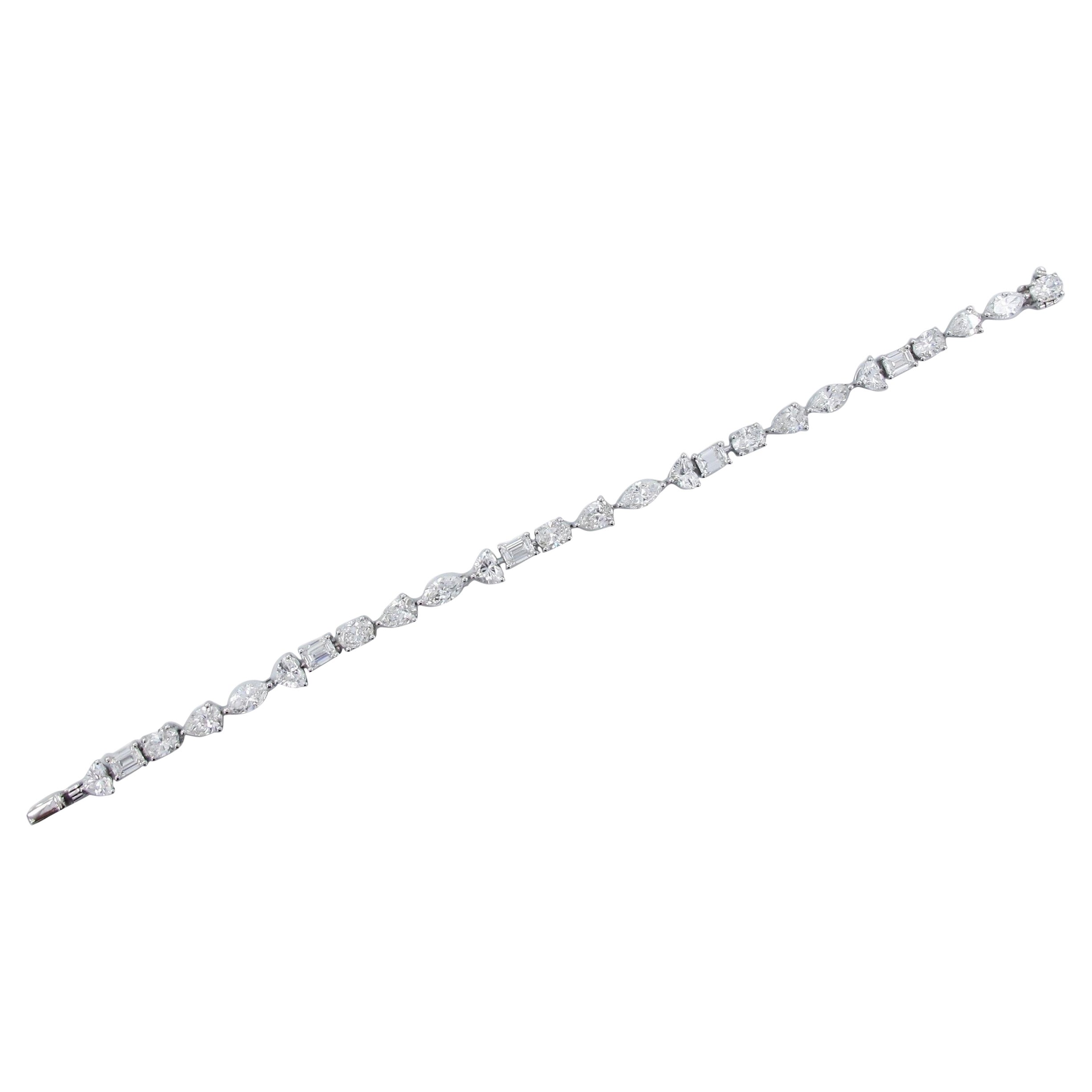 Emilio Jewelry Pulsera de diamantes multiforma de 8,00 quilates con certificado GIA