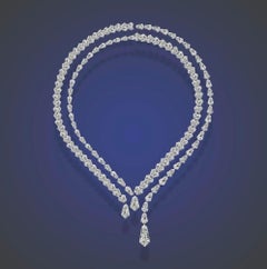 Emilio Jewelry Gia Certified 81.80 Carat Diamond Kite Shape Necklace