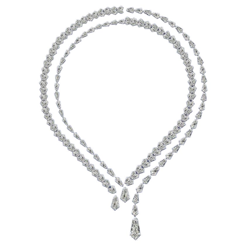 Emilio Jewelry Gia zertifizierte 81,80 Karat Diamant-Halskette in Kite-Form