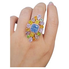 Emilio Jewelry GIA Certified Blue Diamond Exotic Fancy Colors Bague en diamant