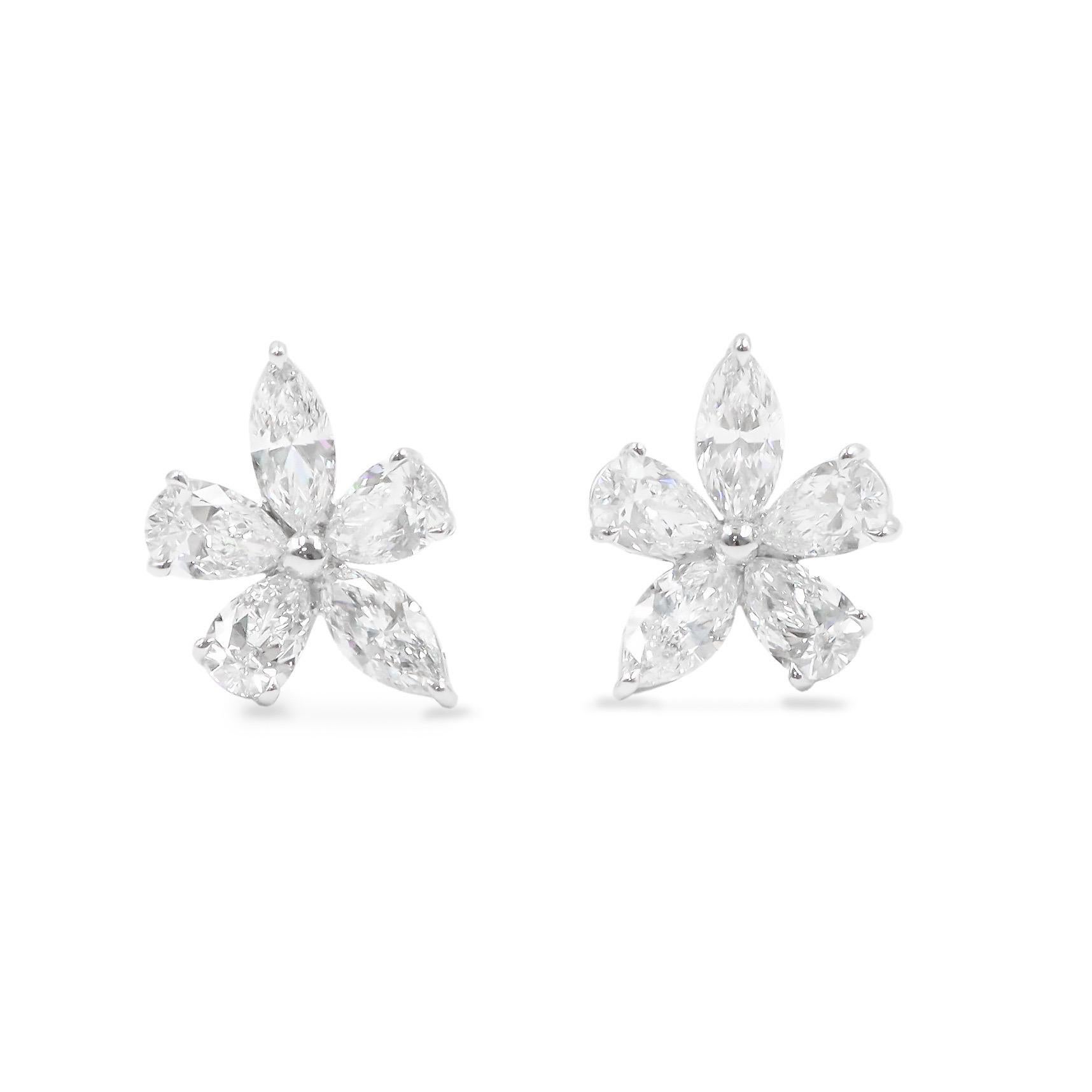 Emilio Jewelry GIA-zertifizierte Diamant-Cluster-Ohrringe (Tropfenschliff) im Angebot