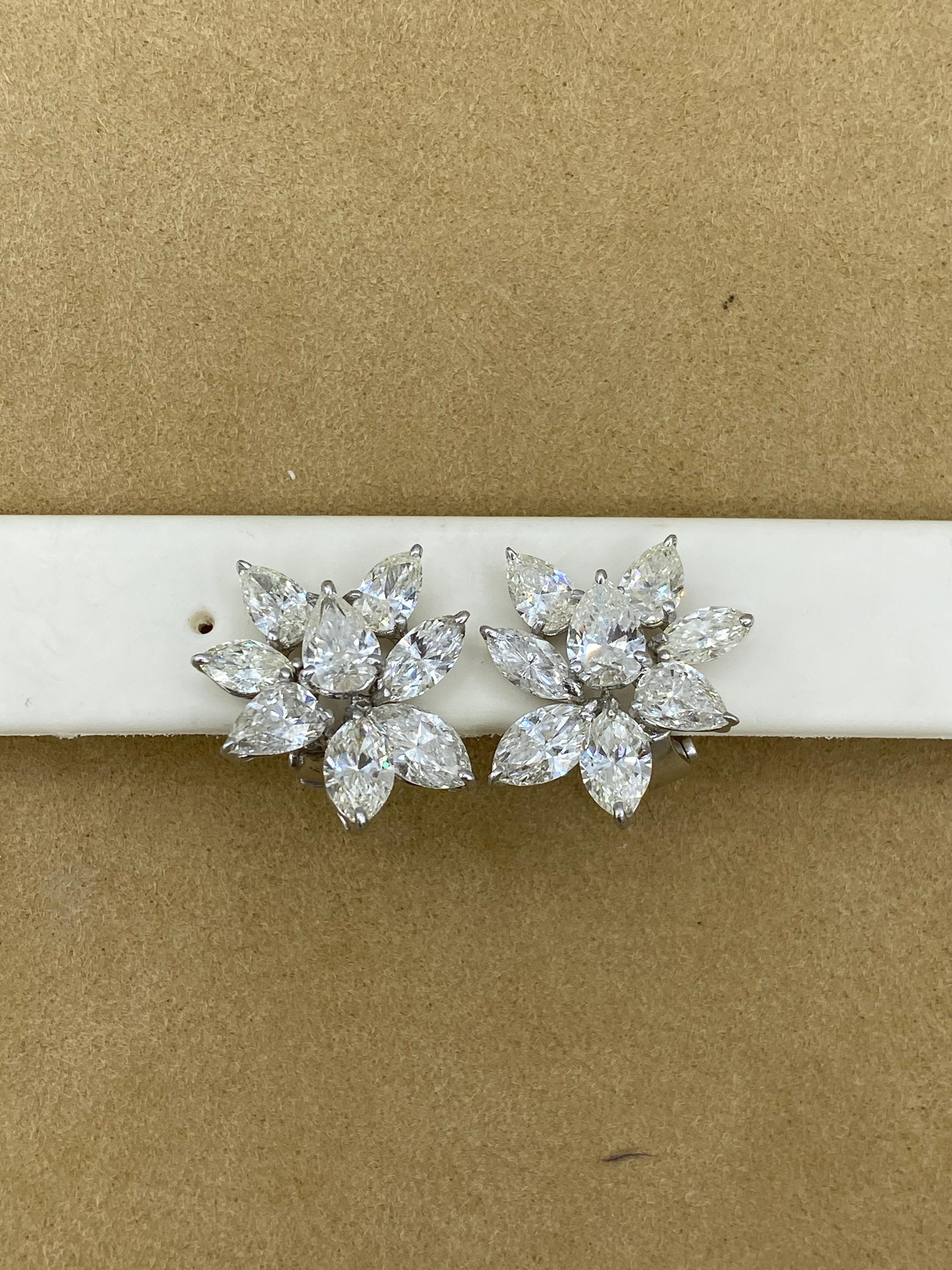 Emilio Jewelry GIA Certified Diamond Cluster Earrings For Sale 3