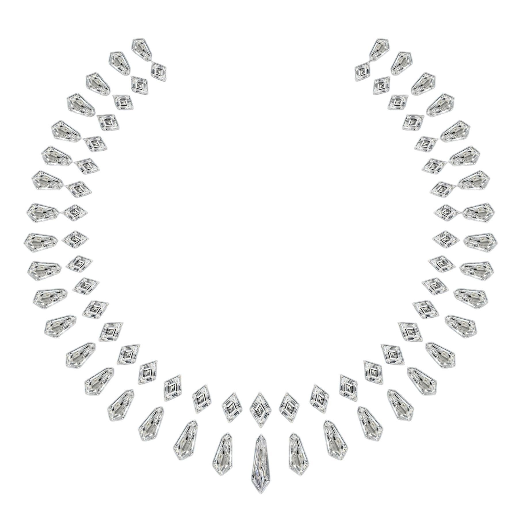 Emilio Jewelry Gia Certified Diamond Kite Shape Necklace In New Condition For Sale In New York, NY