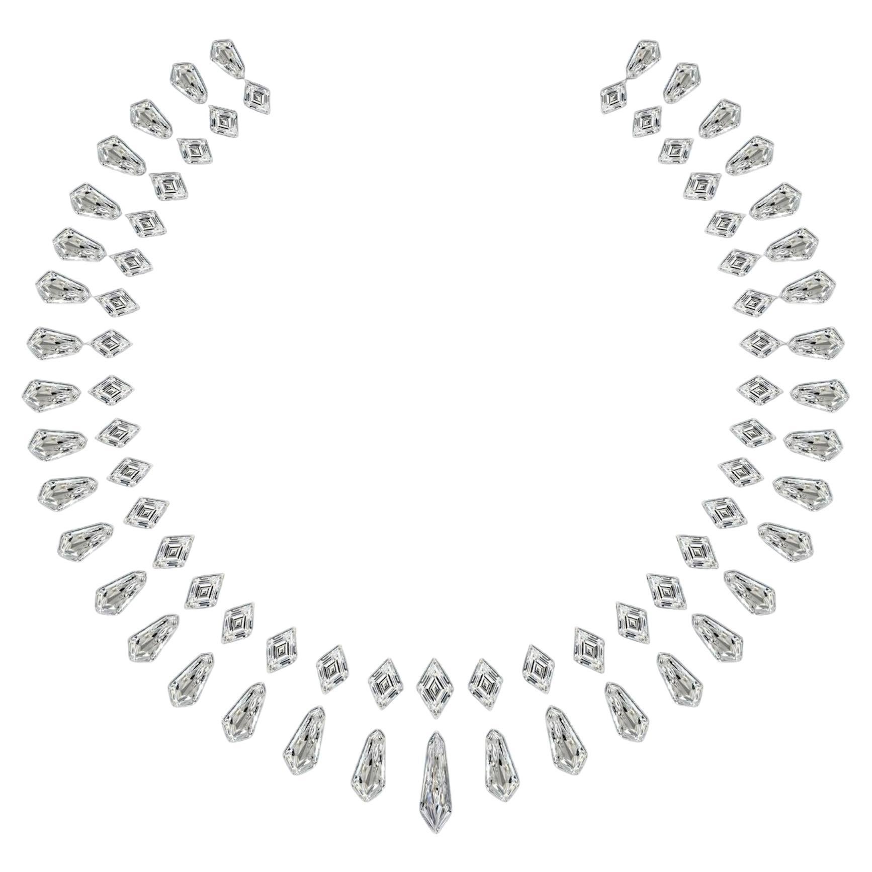 Emilio Jewelry, collier en forme de cerf-volant avec diamants certifiés Gia