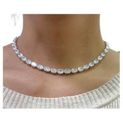 Emilio Jewelry GIA Certified East West Oval Diamond Necklace