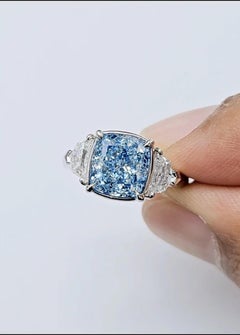 Emilio Jewelry Gia Certified Fancy Blue Diamond Ring