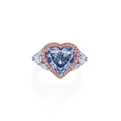Emilio Jewelry Gia Certified Fancy Blue Heart Diamond Ring