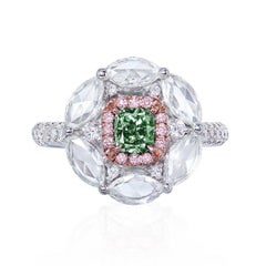 Emilio Jewelry GIA Certified Fancy Deep Green Diamond Ring
