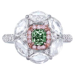 Emilio Jewelry, bague en diamant vert foncé fantaisie certifié GIA