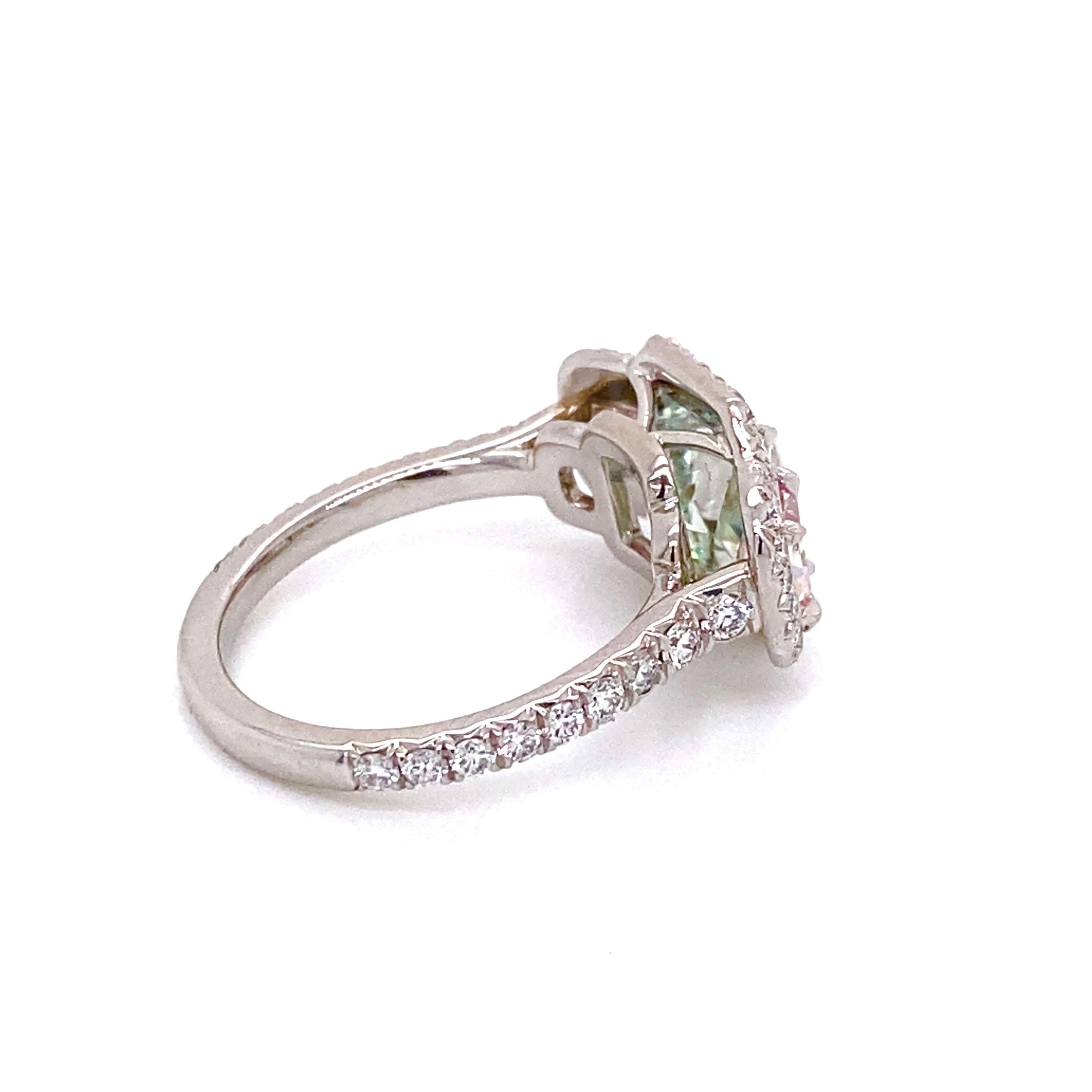 Emilio Jewelry GIA Certified Fancy Intense Pure Green Diamond Ring In New Condition For Sale In New York, NY
