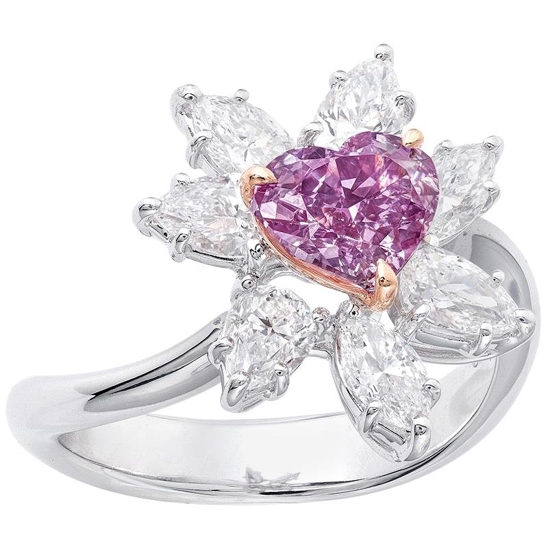 Emilio Jewelry GIA Certified Fancy Intense Purple Diamond Ring
