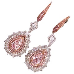 Emilio Jewelry GIA Certified Fancy Pink Diamond Earrings