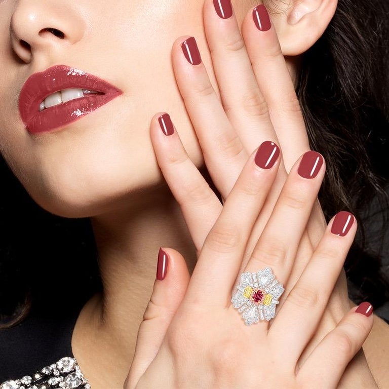 Emilio Jewelry GIA Certified Fancy Red Diamond Ring For Sale at 1stDibs