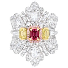 Emilio Jewelry GIA Certified Fancy Red Diamond Ring