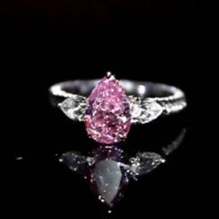 Emilio Jewelry GIA Certified Fancy Vivid Purple Pink Diamond Ring