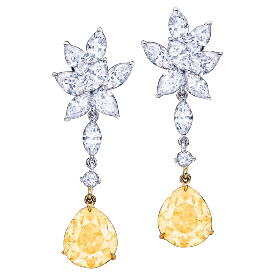 Emilio Jewelry GIA Certified Fancy Yellow Diamond Earrings