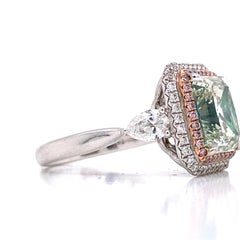 Anello con diamante verdastro certificato GIA di Emilio Gioielli