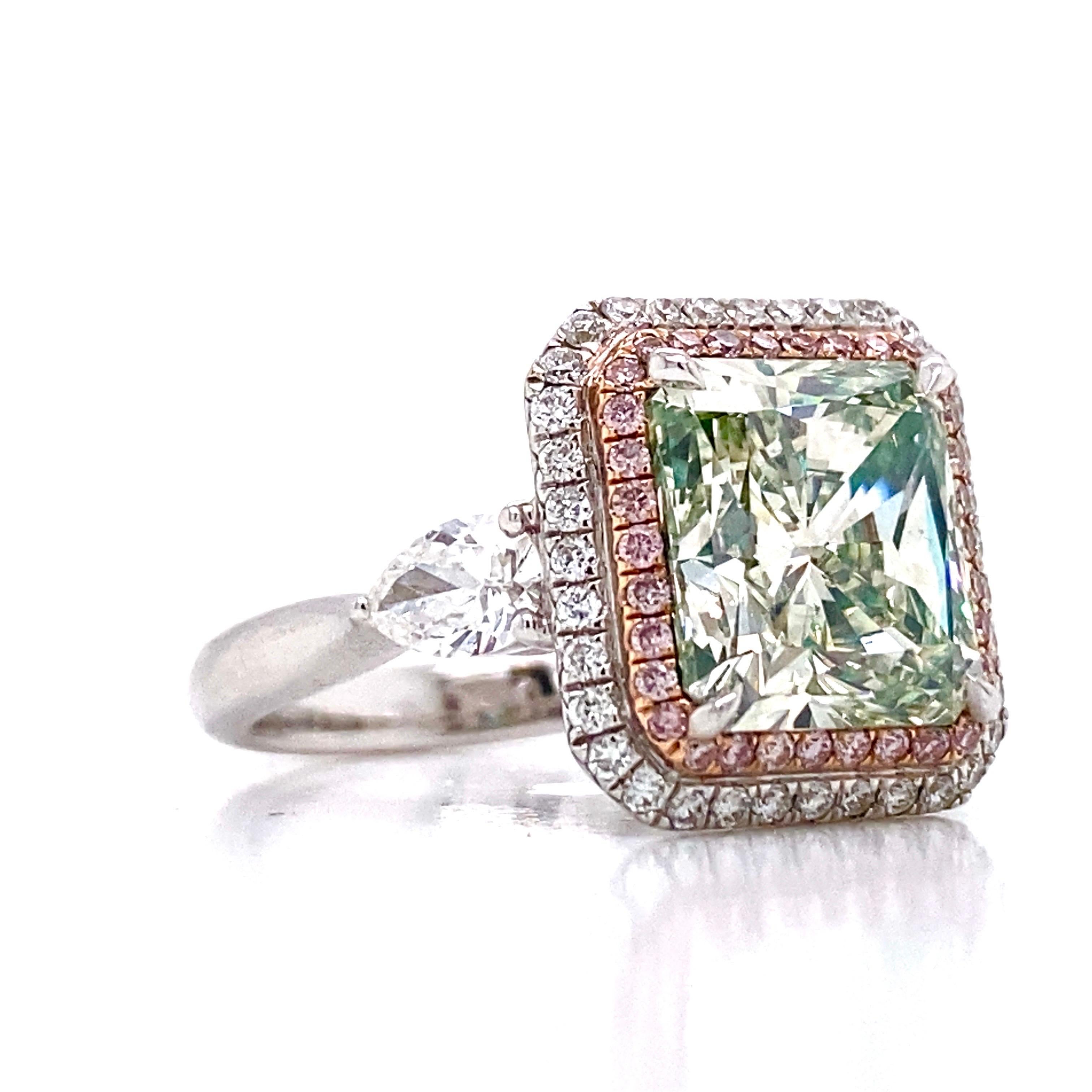 Emilio Jewelry GIA-zertifizierter grünlich-diamant-Ring im Zustand „Neu“ im Angebot in New York, NY