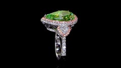 Emilio Jewelry GIA Certified Greenish Yellow Diamond Ring