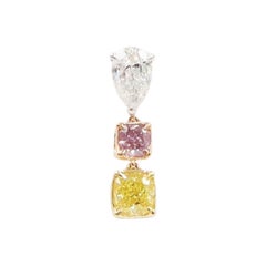 Ciondolo con diamante rosa intenso e giallo vivo certificato Gia Emilio Jewelry