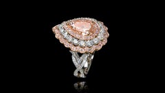 Emilio Jewelry GIA Certified Internally Flawless Pear Shape Pink Diamond Ring (bague en forme de poire certifiée GIA)
