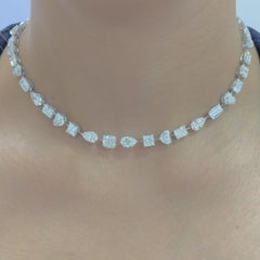 Emilio Jewelry Gia Certified Multi Shape 46.00 Carat Diamond Choker Necklace