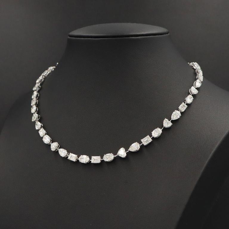 Heart Cut Emilio Jewelry Gia Certified Multi Shape Diamond Necklace For Sale