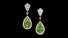 Emilio Jewelry Gia Certified Natural 10.00 Carat Green Diamond Earrings