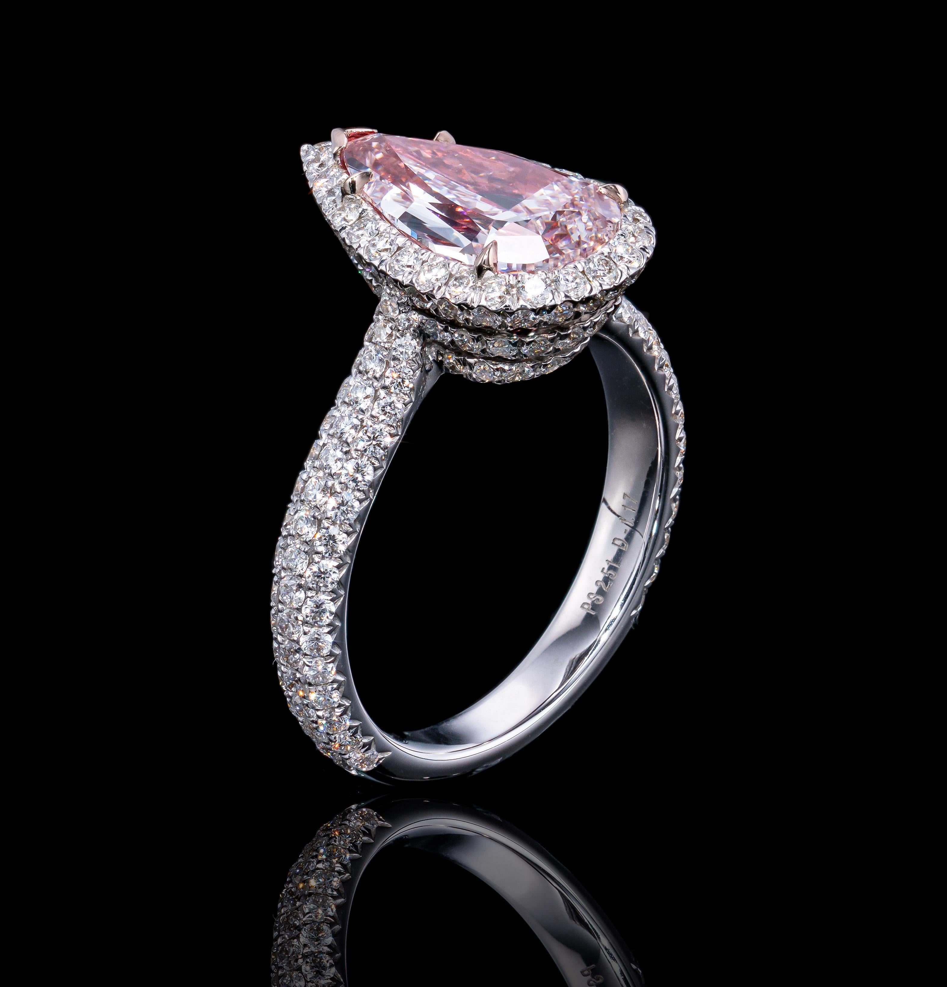 Emilio Jewelry GIA zertifizierter natürlicher Diamantring mit 4,27 Karat (Tropfenschliff) im Angebot