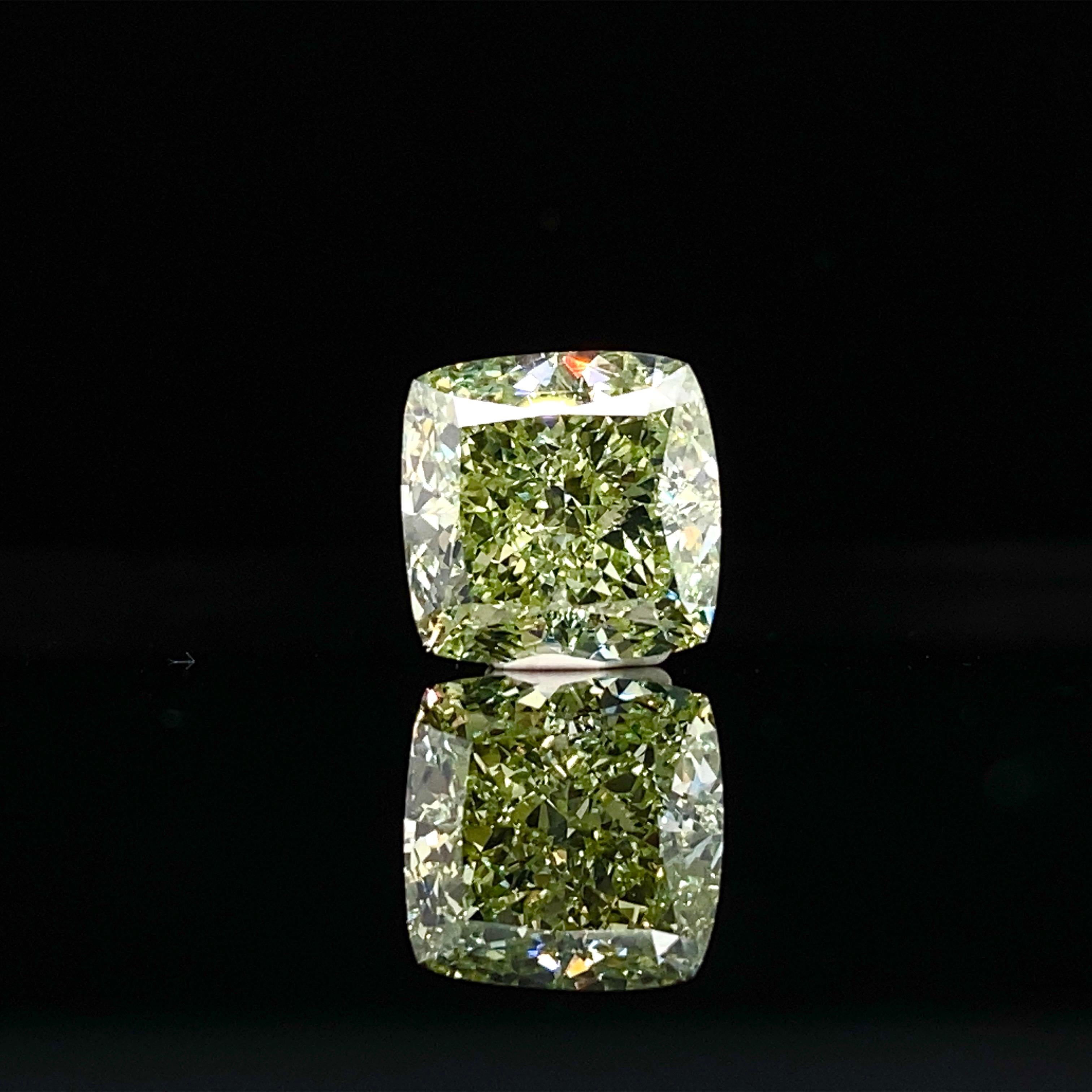 Cushion Cut Emilio Jewelry GIA Certified Natural 5.00 Carat Fancy Green Diamond
