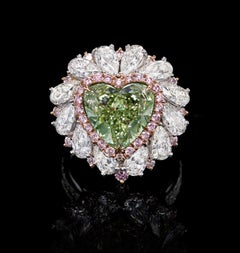 Emilio Jewelry GIA Certified Natural 6.00 Carat Intense Green Diamond Ring
